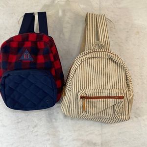 Two Adjustable Strap Backpacks One Stripe Hearth And Hand & One Plaid Target